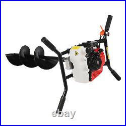 2-Man 2-Stroke Gas Power Post Hole Digger Engine with 8 inch Auger Bit 3 HP