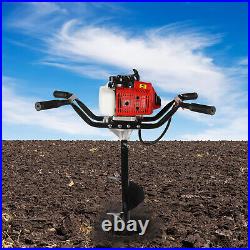 2-Man 2-Stroke Gas Power Post Hole Digger Engine with 8 inch Auger Bit 3 HP