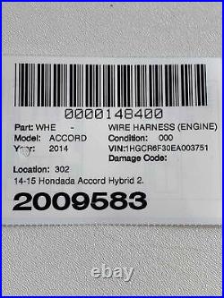 2014 HONDA ACCORD Hybrid 2.0L Complete Engine Transmission Wire Harness OEM