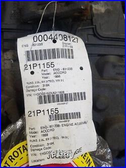 98-02 Honda Accord Engine Motor 2.3 No Core Charge