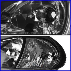 CLEAR REFLECTOR For 1993-1997 Honda Civic Del Sol Black Housing Headlight Lamp