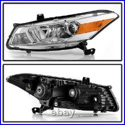 Chrome Replacement Projector Headlight Signal Lamp For 08-12 Honda Accord Coupe
