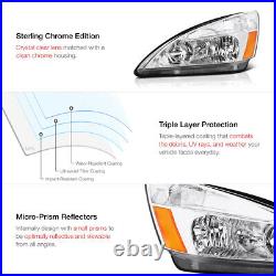 For 03-07 Honda Accord Headlight Crystal Clear Chrome Replacement Front Signal
