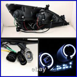 For 03-07 Honda Accord V6 L4 2/4DR Black Crystal Headlight Lamp LH+RH assembly
