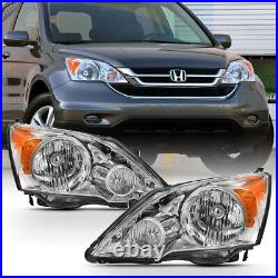 For 07-11 Honda CRV Factory Style Chrome Amber Corner Signal Headlight Assembly
