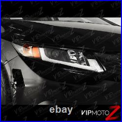 For 12-15 Civic Coupe Sedan FB FG Black TRON TUBE DRL Projector Headlight Lamp