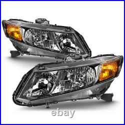 For 12-15 Honda Civic Factory Style Replacement Headlight Lamp Pair Left+Right
