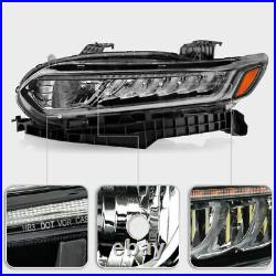 For 18-20 Honda Accord Halogen Type LED Headlight L+R Replacement Driving Lamp