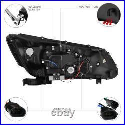 For 2013-2015+ Honda Accord 9TH 2.4 3.5 JDM Black LED DRL Projector Headlight