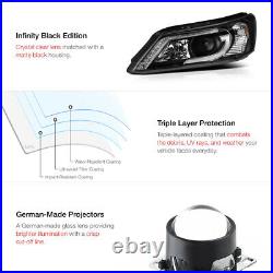 For 2013-2015+ Honda Accord 9TH 2.4 3.5 JDM Black LED DRL Projector Headlight