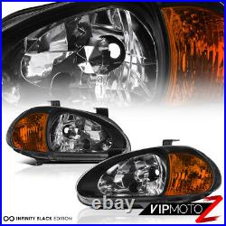 For 93-97 Honda Civic Del Sol 1.6 Vtec Si Black 1PC JDM Corner Lamp Headlight