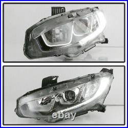 LED DRL Projector Headlight Lamp For 16-20 Honda Civic FC/FK Halogen Model ONLY