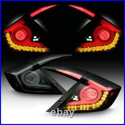 LED Sequential Signal Black Smoke For 16-21 Honda Civic 4D Neon Tube Tail Light