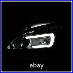 LED TubeChrome Housing Head Light Lamp Pair Set Fits 03-07 Honda Accord 2/4DR