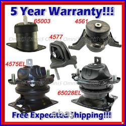 M469 Fits 2012 Honda Crosstour 3.5L AUTO, Engine Motor & Trans Mount Set 5pcs