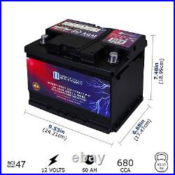 Mighty Max MM-H5 Group 47 12V 60AH 100RC 680CCA Battery Replaces Honda Accord 22