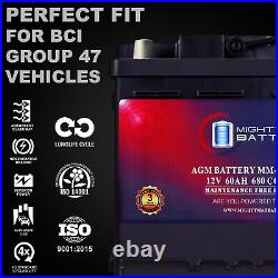 Mighty Max MM-H5 Group 47 12V 60AH 100RC 680CCA Battery Replaces Honda Accord 22