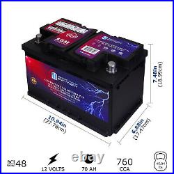 Mighty Max MM-H6 Group 48 12V 70AH 120RC 760CCA Replaces Honda Odyssey 18-20